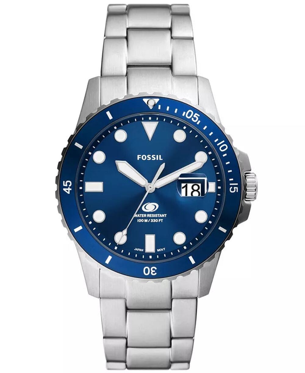 Fossil Men's Dive Style Watch Blue Dial Stainless Steel